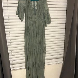 Sheer green maxi with shorts